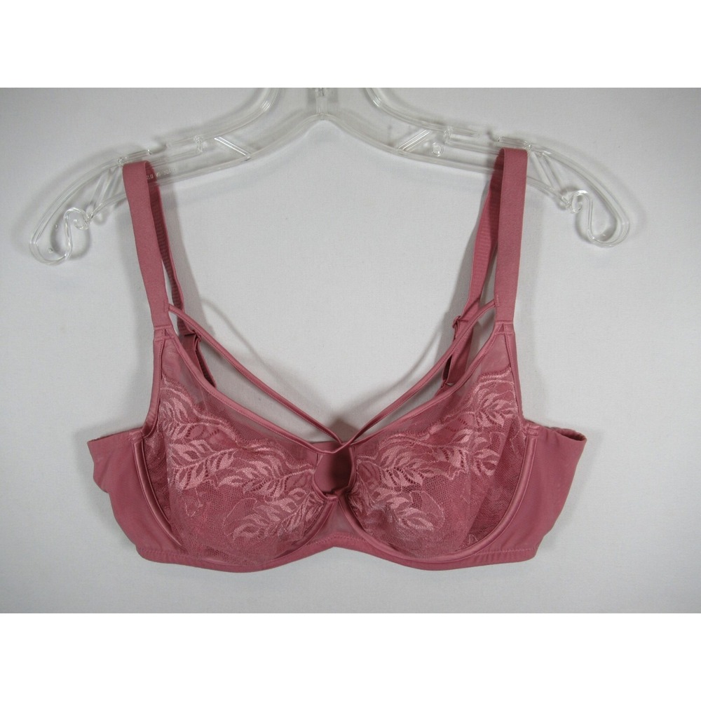 Understance Gemma Strappy Caged Unlined Bra 36DDD Pink Underwire Lace U00840046